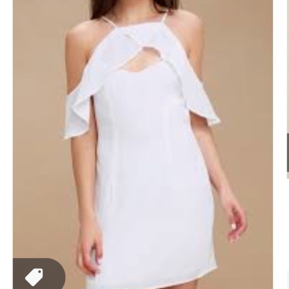 White off the shoulder dress by BB Dakota size 6 - Picture 8 of 11